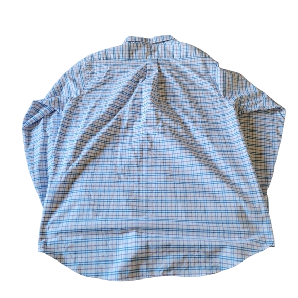 Chaps long sleeve full button collar plaid  front pocket mens dress shirt. - Picture 5 of 5